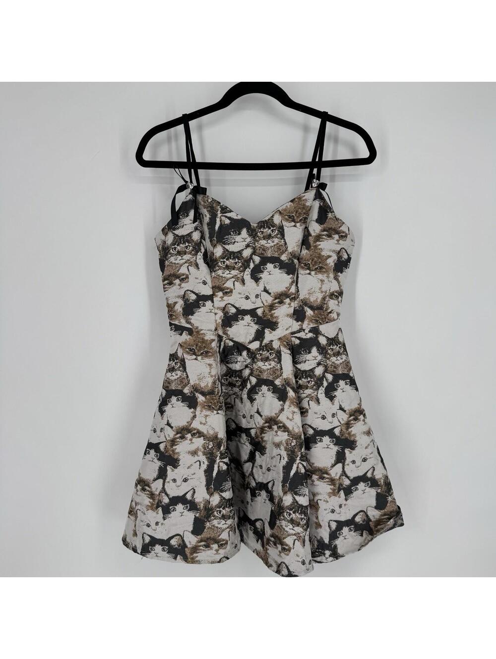 Cat mini fit & flare dress medium M shein 90s y2k vintage inspired party dance